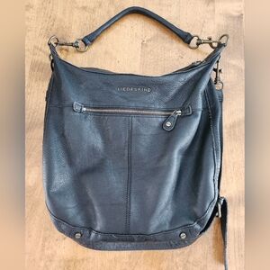 Liebskind shoulder and cross body purse black leather